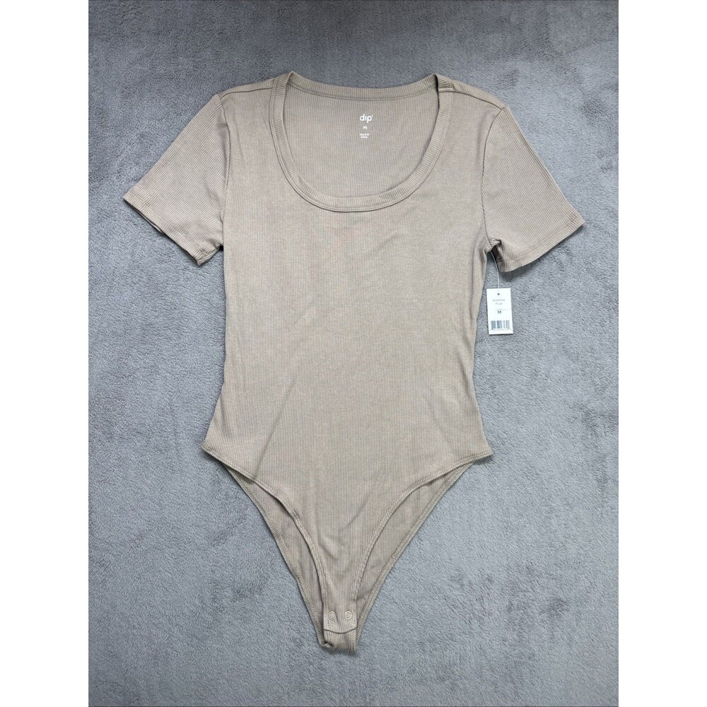 Women’s Ribbed Bodysuit NWT Brand DIP TAN/BROWN - Picture 1 of 8
